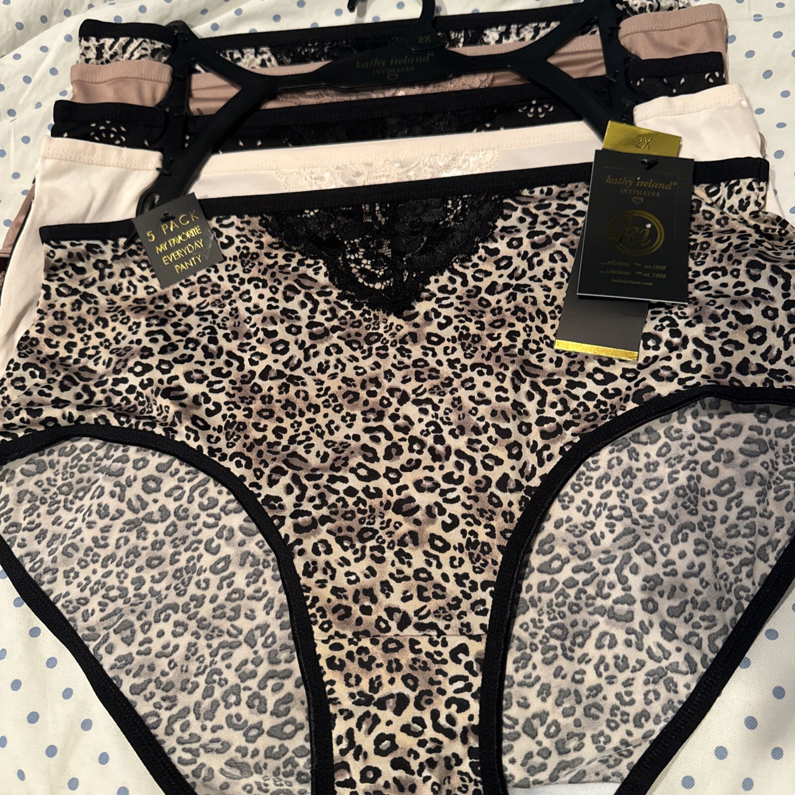 Plus Size Underwear 5 Pair Kathy Ireland Everyday Comfort Panties Briefs 2X