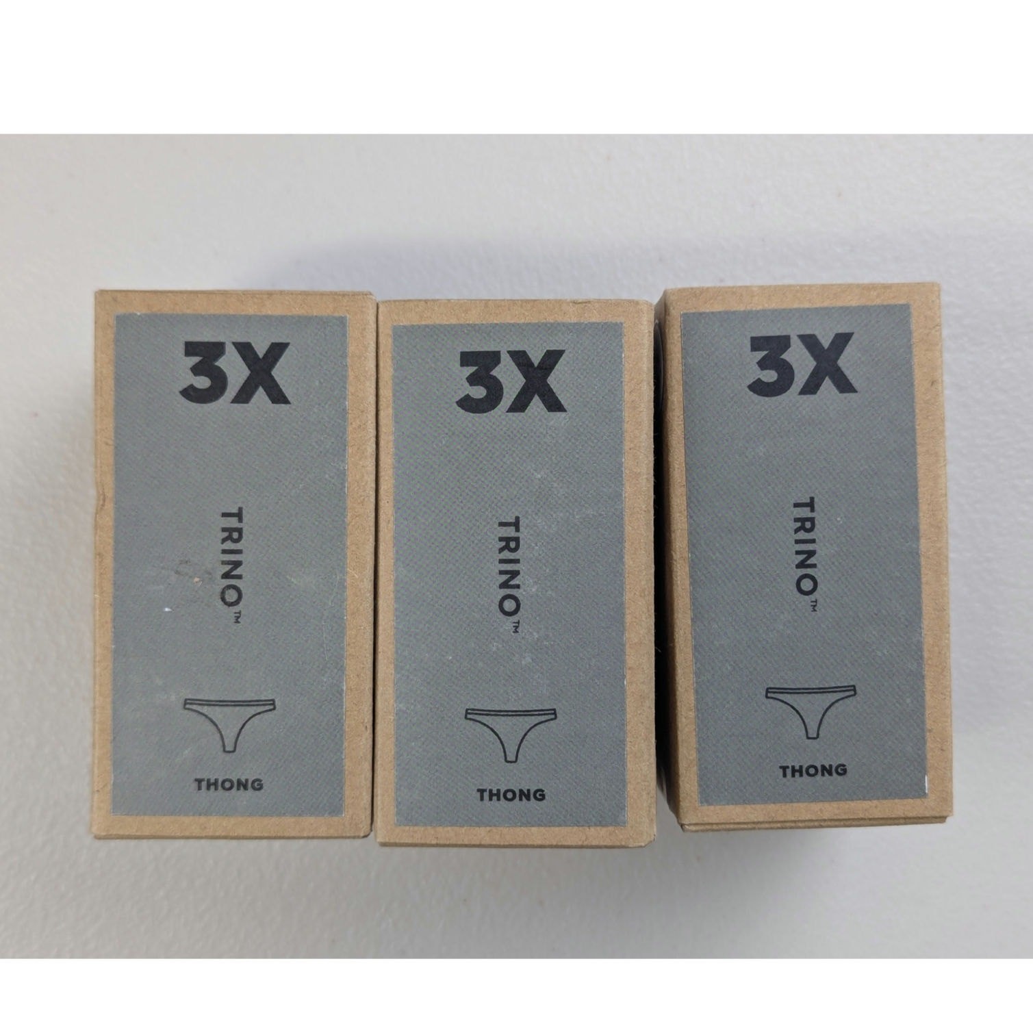 allbirds Trino Thong Underwear set of 3 Panties Womens 3X Grey Wool Blend Bundle