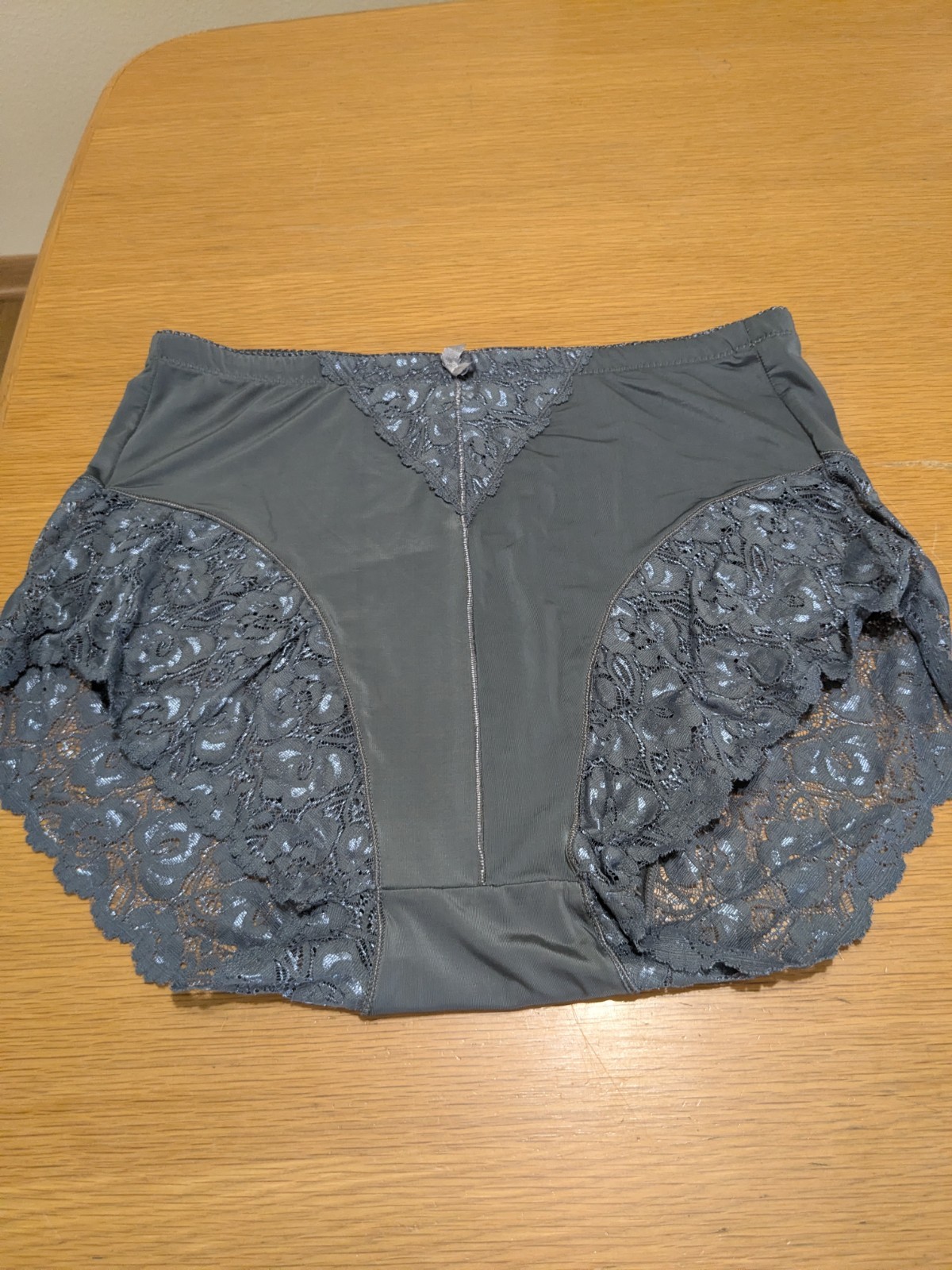 Angelina Lingerie Gray Lace High Rise Panties Size 2 X