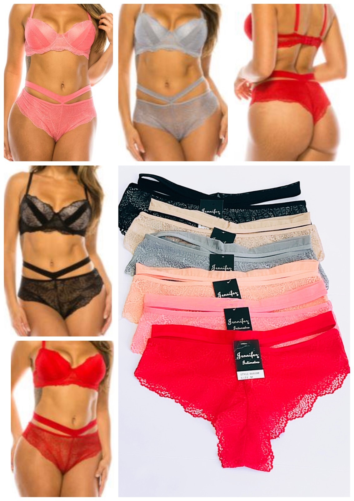 3/6 Pack Women Sexy Lace Underwear Panties Brief Bikini Knickers Thongs G-string