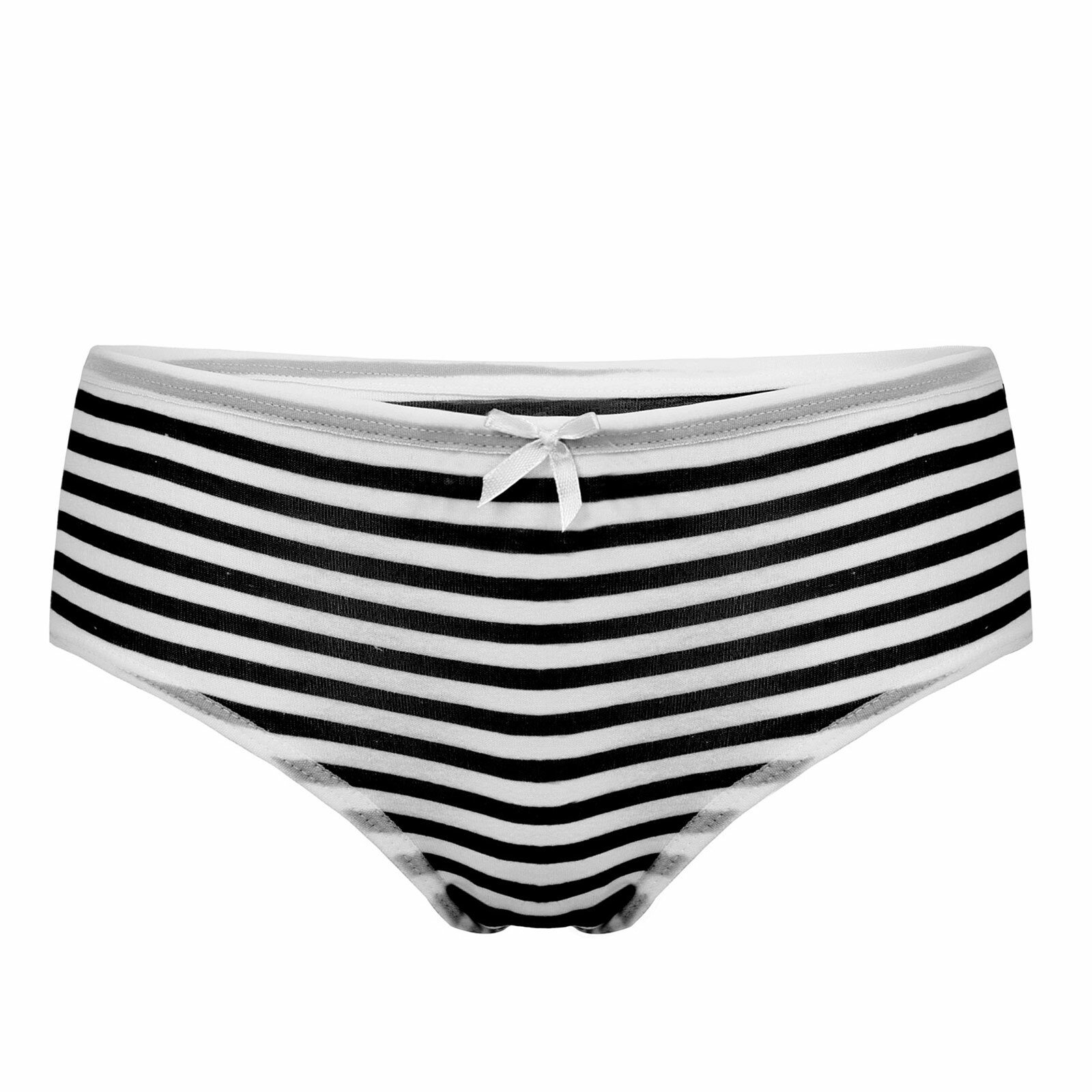 Women Stripes Middle Waist Underwear Navy Sailor Style Panties Briefs Underpants