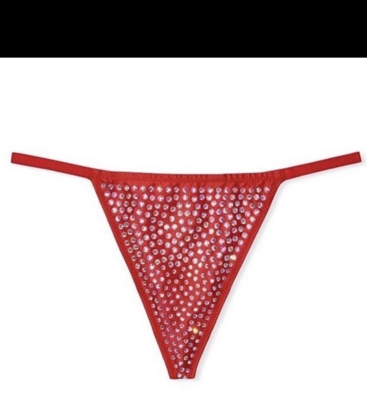 Victoria’s Secret Thong Panty Very Sexy Size Xsmall Studs Red NWT