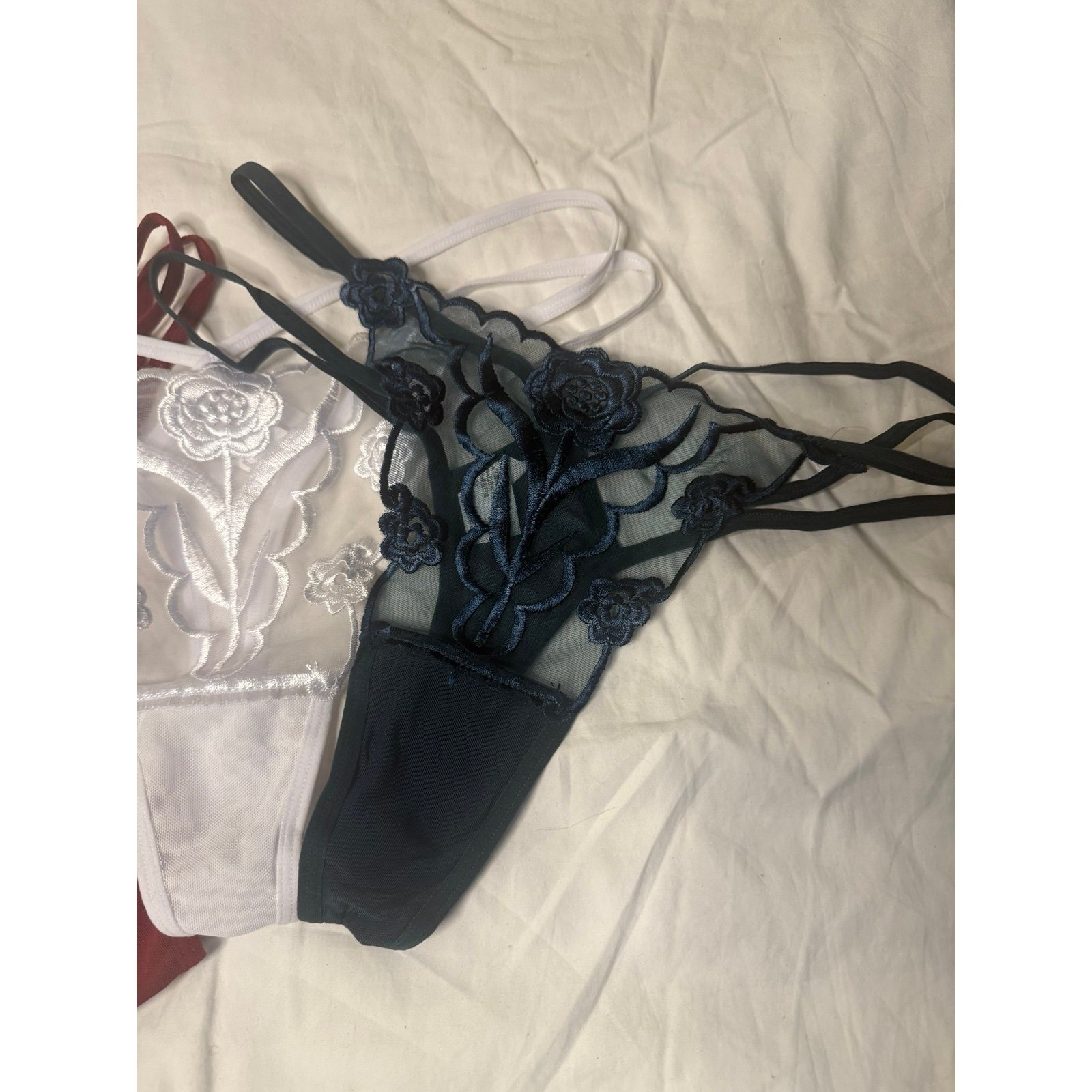 3 pair of xl thongs. Beautiful floral pattern date night colorful intimate sexy