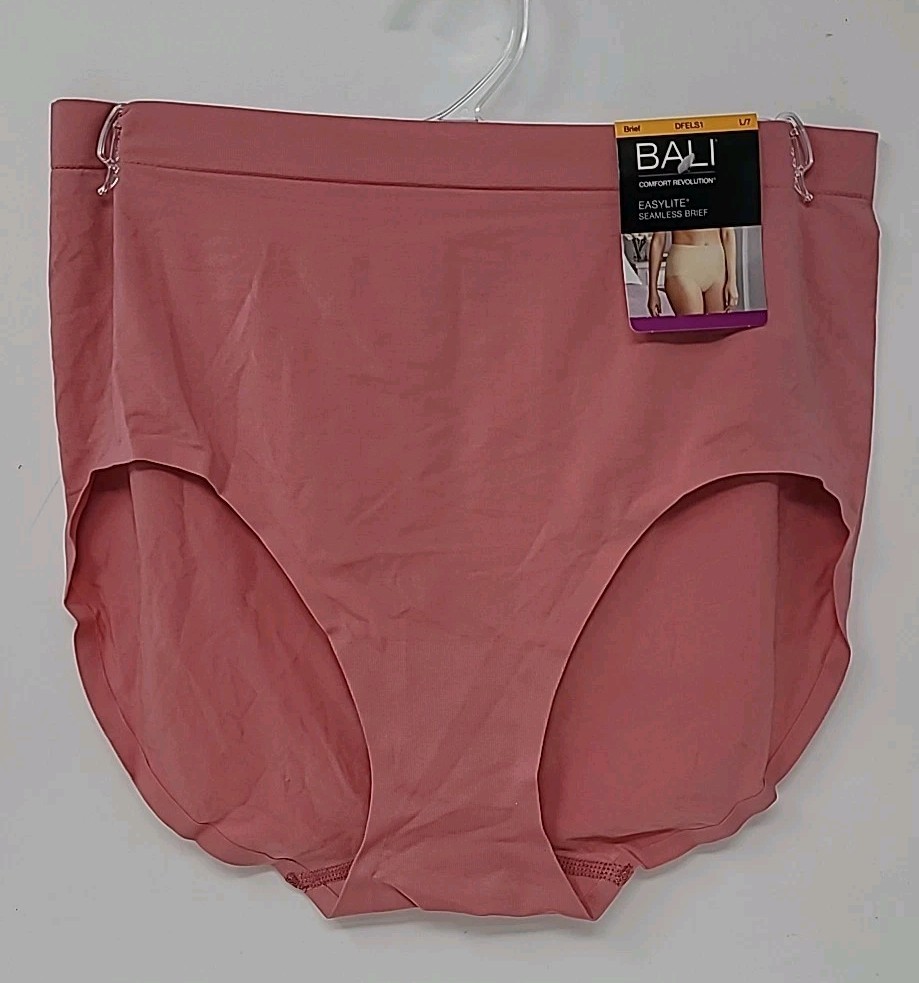 BALI COMFORT REVOLUTION® Easylite Seamless Brief Size L/7 Mauve Lot of 3 NWT