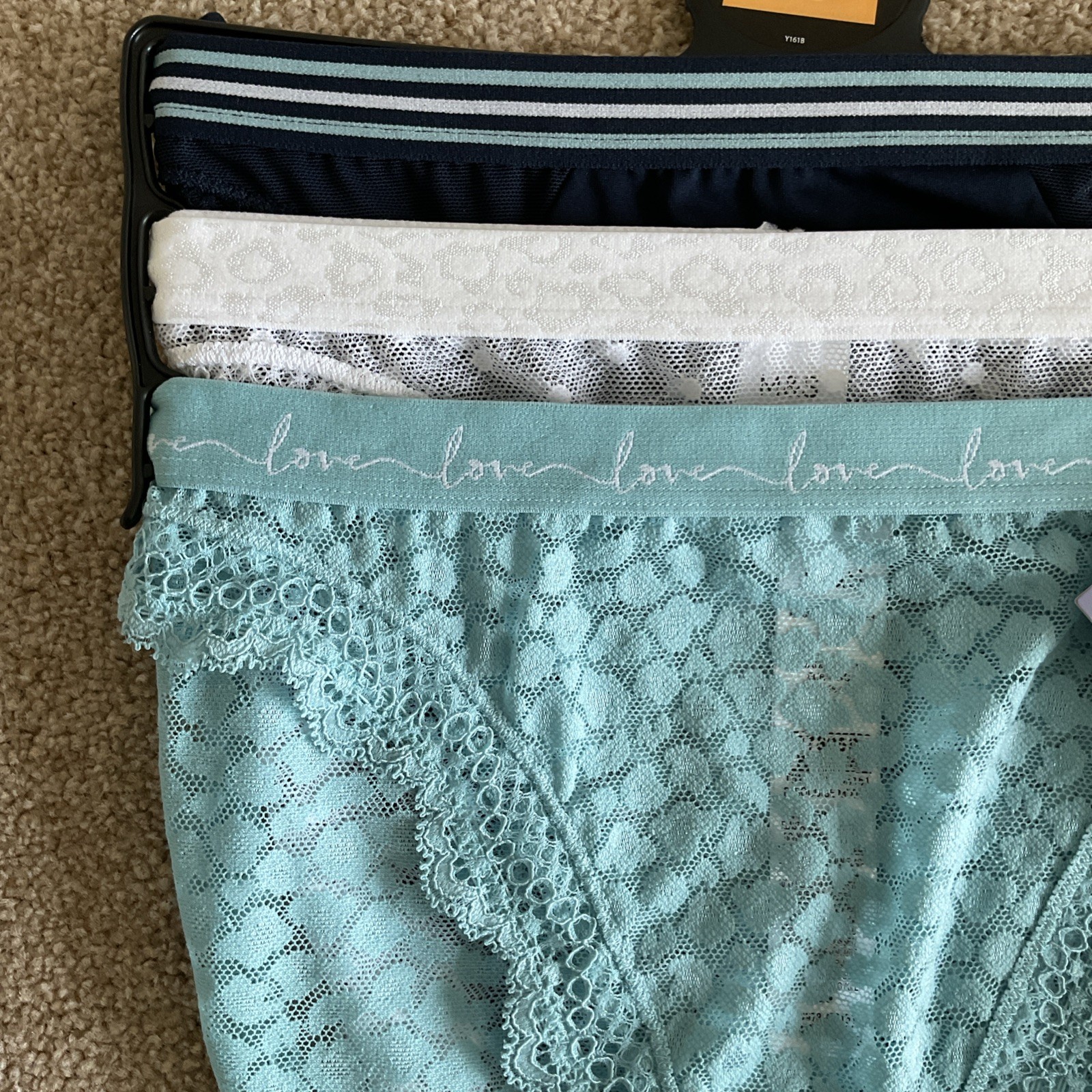 RRP £14 M&S 3 Pack Size 10 Ladies Love High Leg Knickers Turquoise Lace Mesh