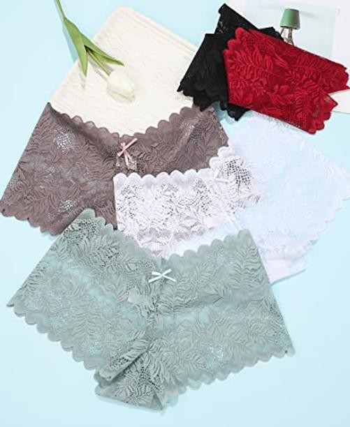 Women’s Underwear Medium A 5 Pack(black*1 White*1 Red*1 Light Blue*1 Khaki*1)