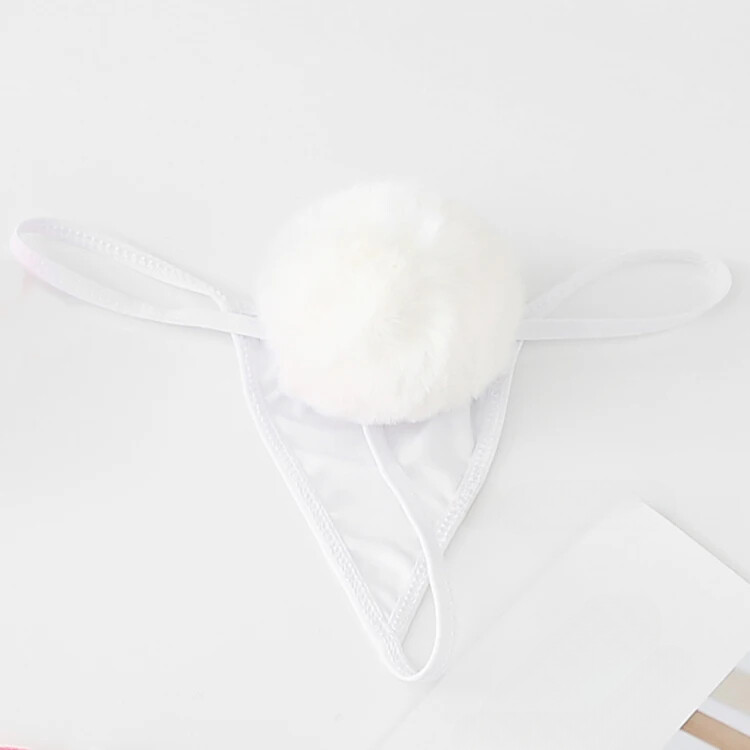 Soft Rabbit Tail Sexy Lingerie G String Female Underwear Thong Briefs Panties