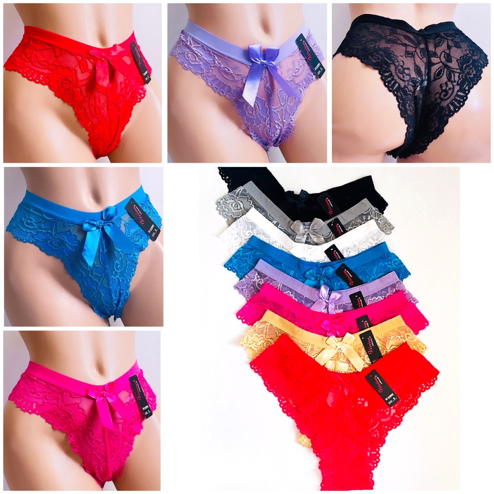 6 Women Sexy G-string Lingerie Thongs Panties Briefs Underwear Knickers 30084 M
