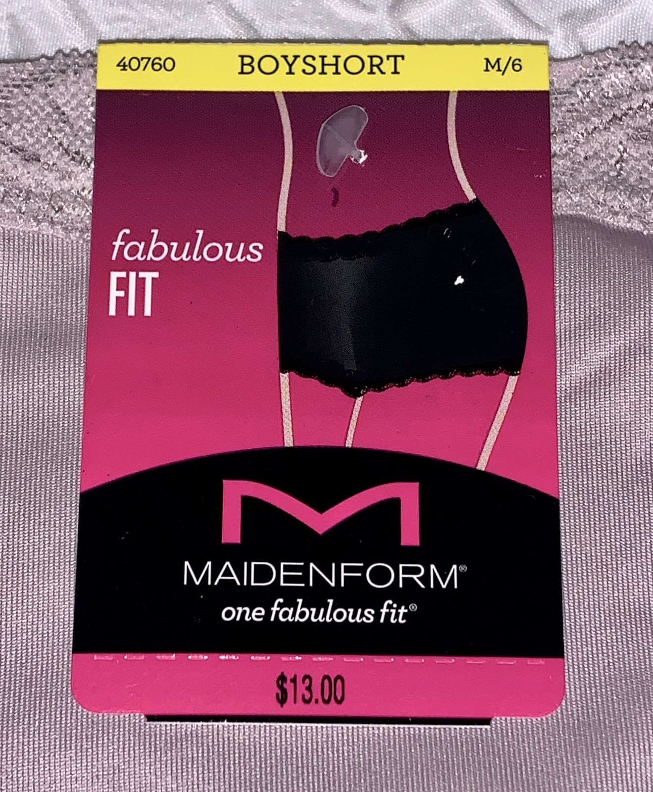 MAIDENFORM Fabulous Fit Classic Lace Trim Gloss Boyshort Panty Womens Sz M L 2XL