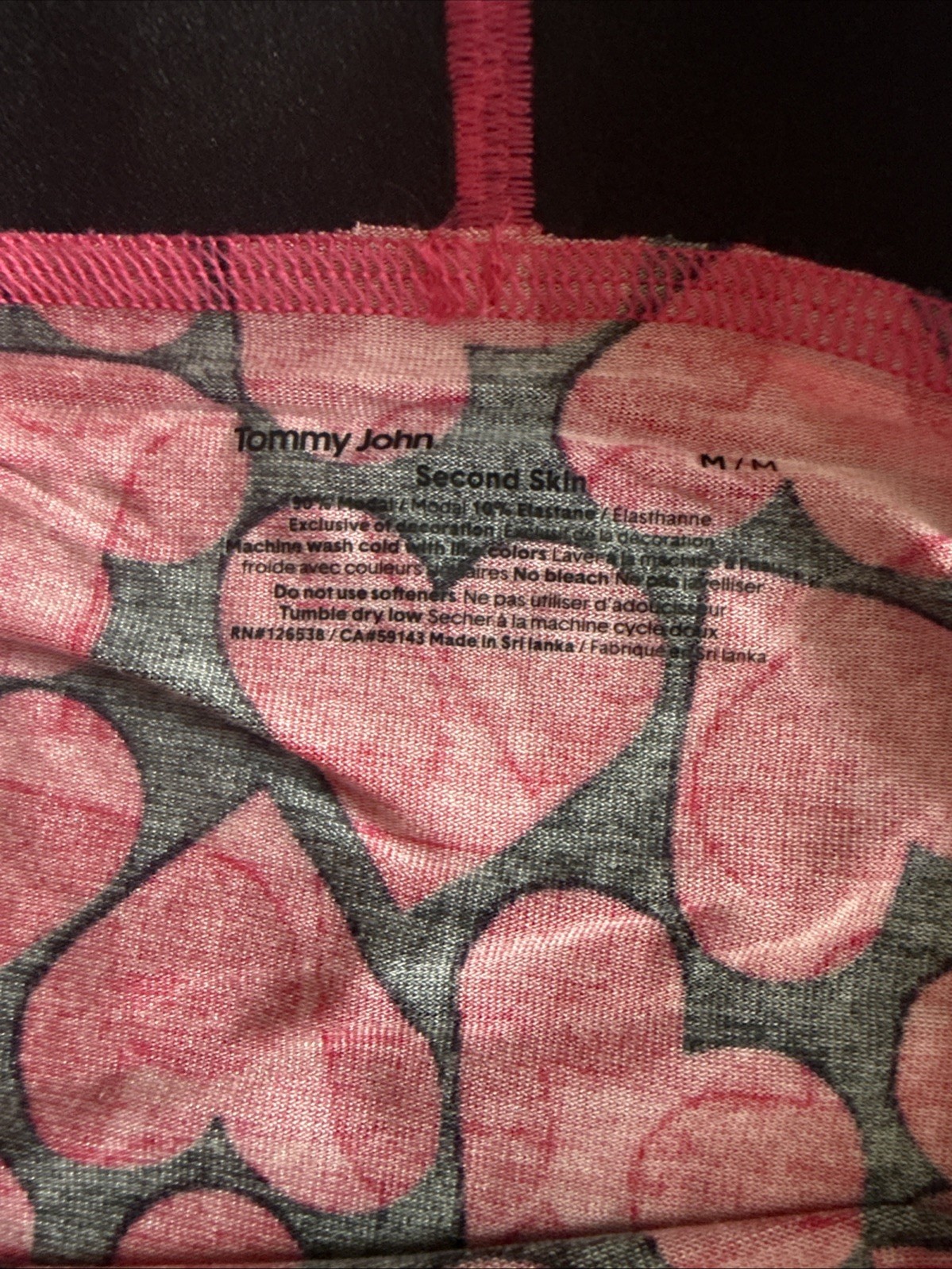 3X-Tommy John Second Skin Women’s Boy Short Panties Pink Hearts 🩷 Medium NWT