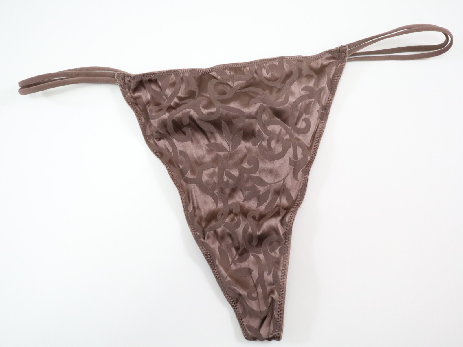 NEW Victoria’s Secret VTG Y2K 90s Silk Satin Double V-String Thong Panty LARGE