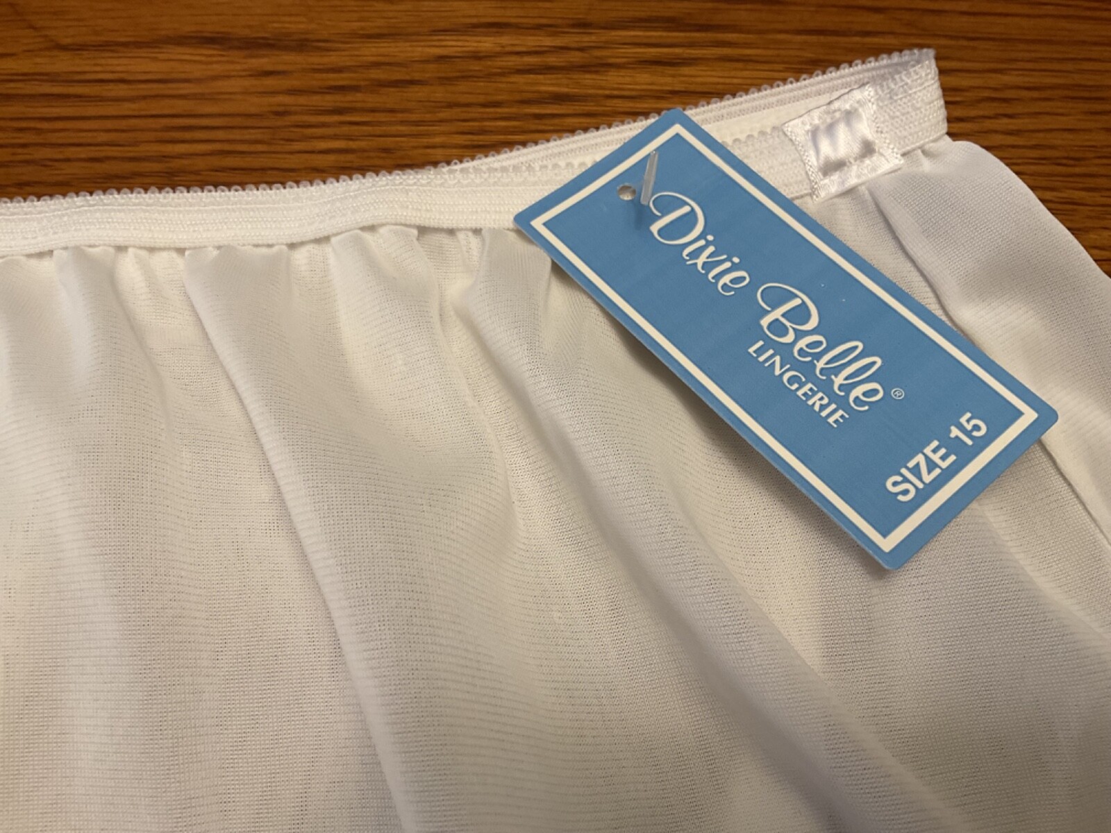 Dixie Belle Scallop Trim Brief White Panty Size 15 Style 719 NWT Made in USA