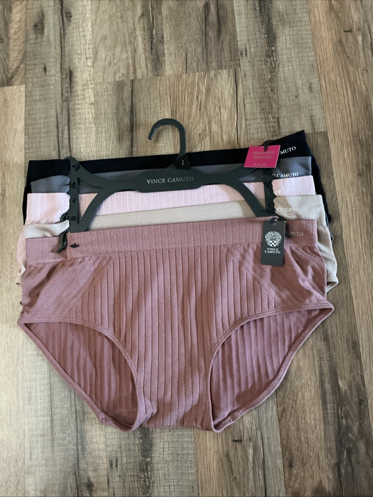 Vince Camuto Women Panties Sz Large Pkg/5 Seamless Hipster Multi Colours NWT $60