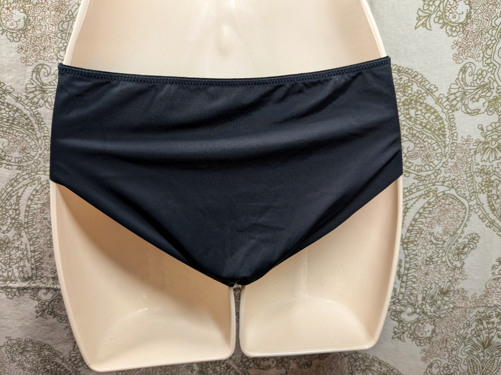 NWT Auden Black Sheer Lace Front Solid Back Bikini Panties Size S (4-6) Target