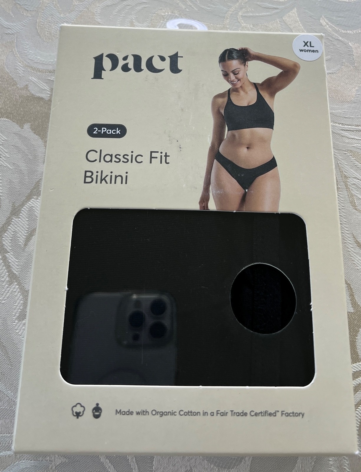 Pact size XL 2pc Classic Fit Bikini Rise Waist Organic Cotton 95%/5%Elastane