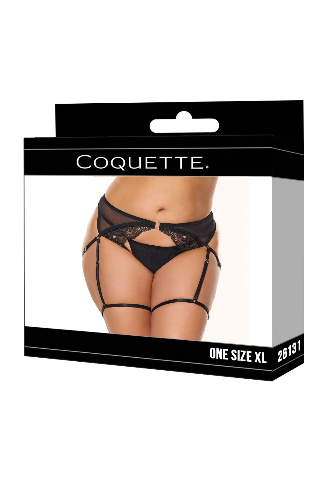 Coquette – 26131 – Crotchless Panty – BLACK
