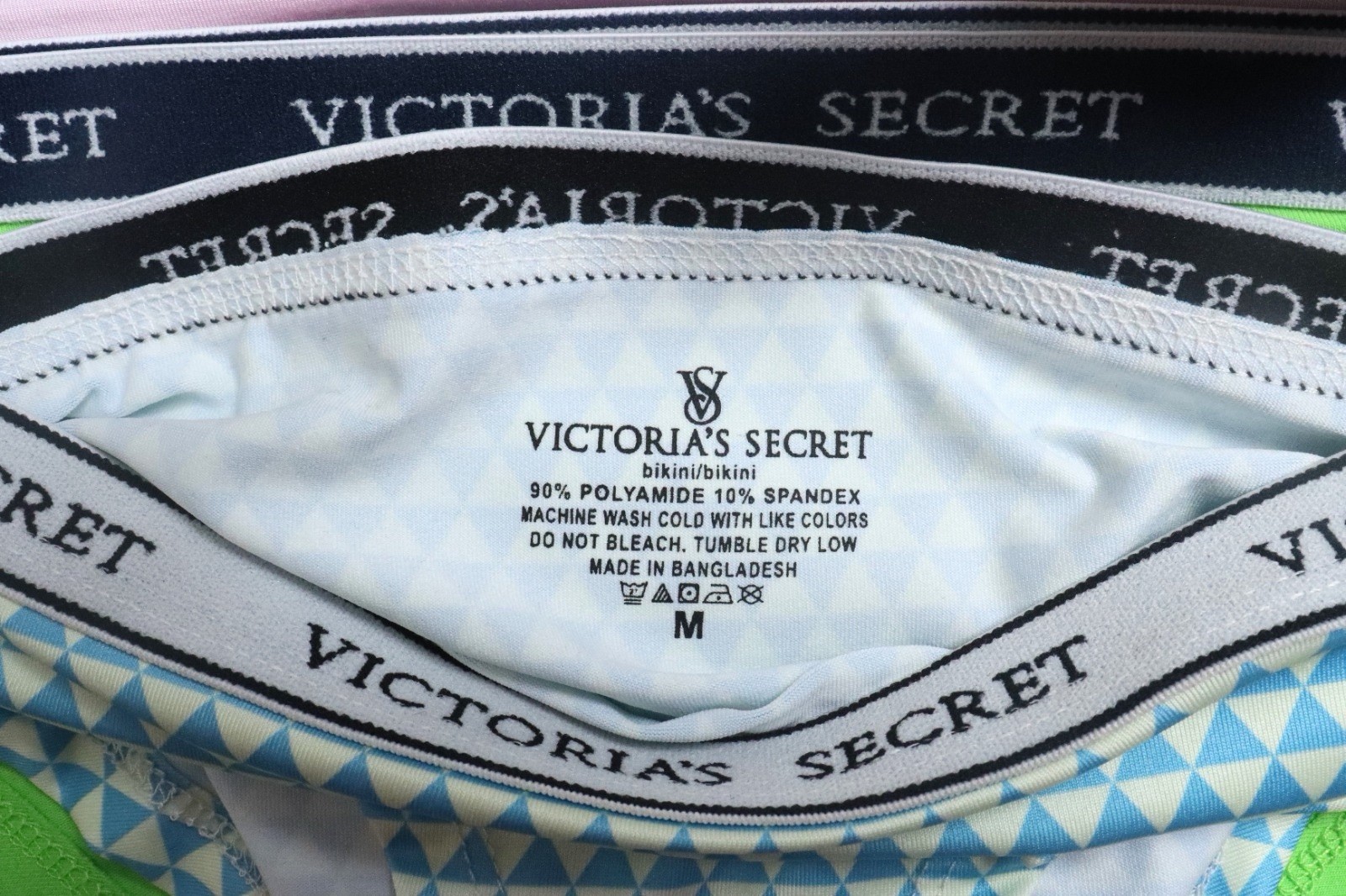Victoria’s Secret M Multicolor Bikini Panties 4 Pack Floral Geometric Solid
