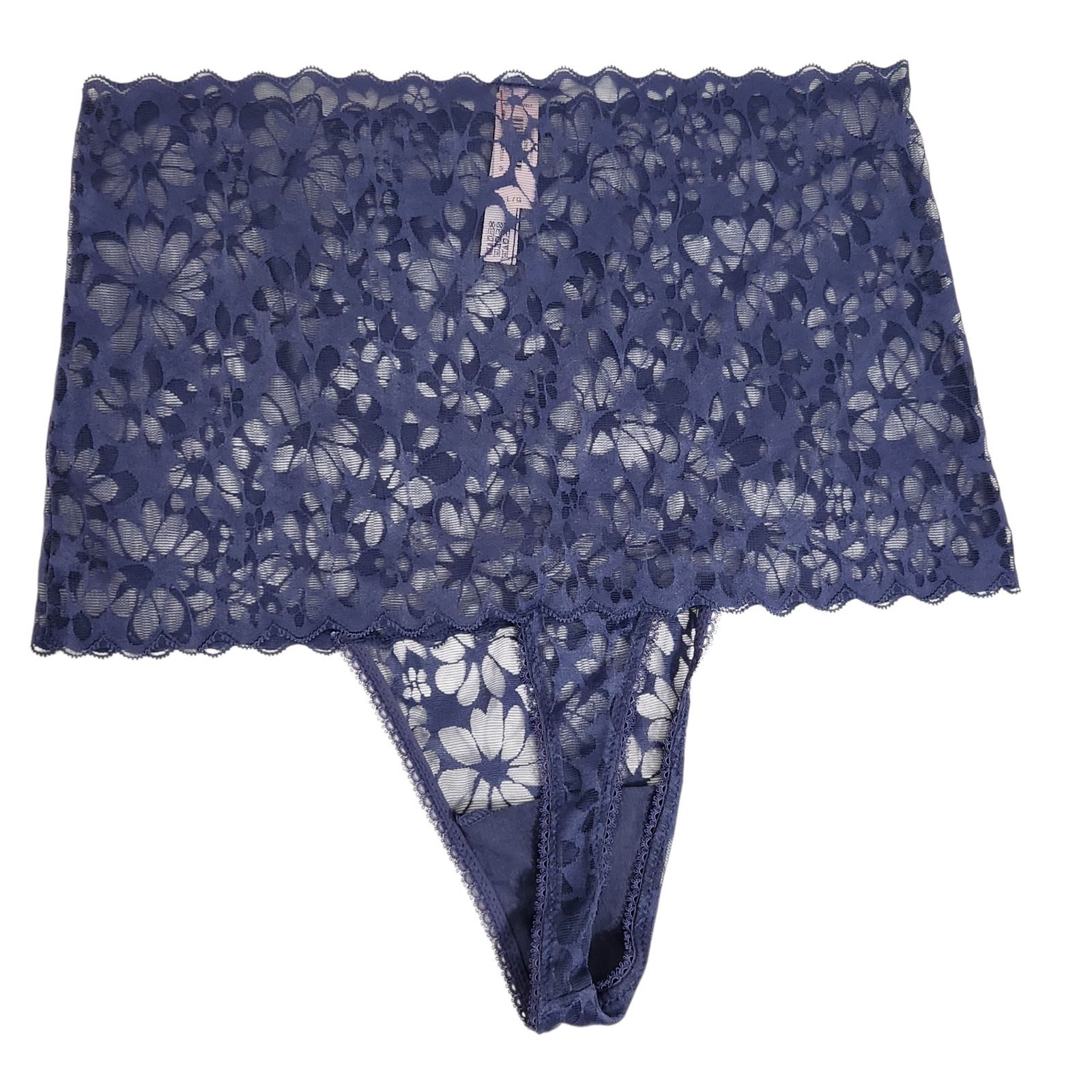 5 PAIRS VICTORIA’S SECRET THONG PANTIES VERY SEXY HIGH WAIST SHEER LACE SZ LG
