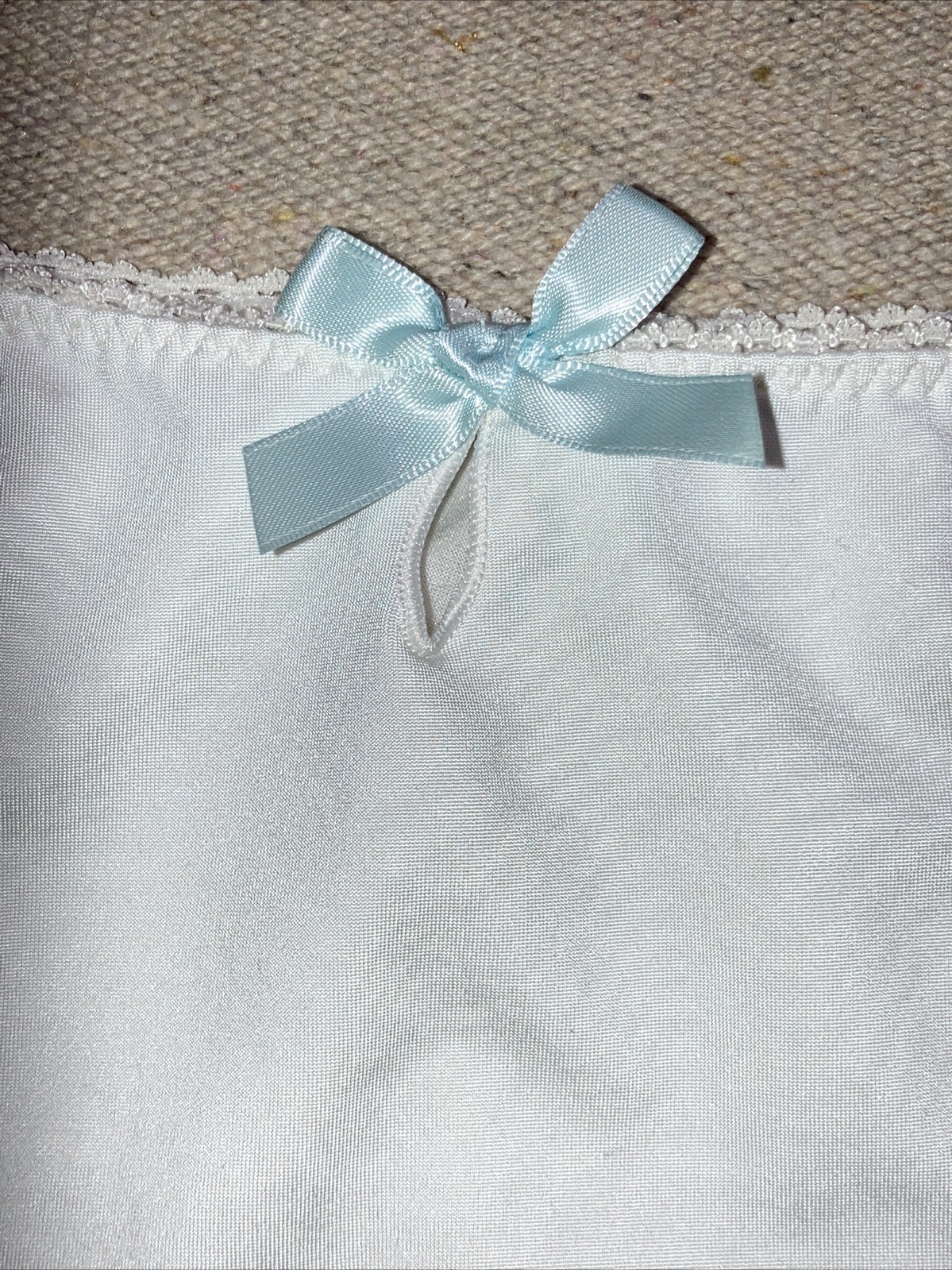 Victoria’s Secret White Smooth Sequin SEXY Little ￼Bride Bikini Panties L New