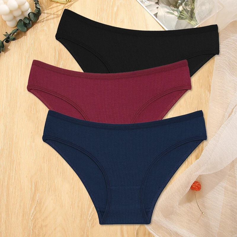 Bragas Sexy para Mujer 3 PACK Ropa Interior de Encaje Tanga con Patrón Floral