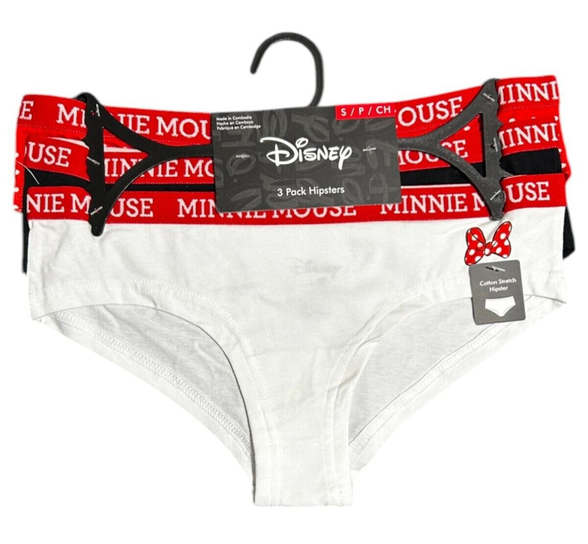 Minnie Mouse 3 Pack Hipsters S