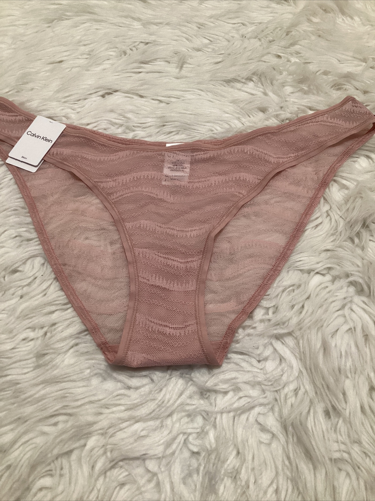Calvin Klein Sz S. Women’s Underwear Allover Lace Bikini QD3972-631 Pink $15