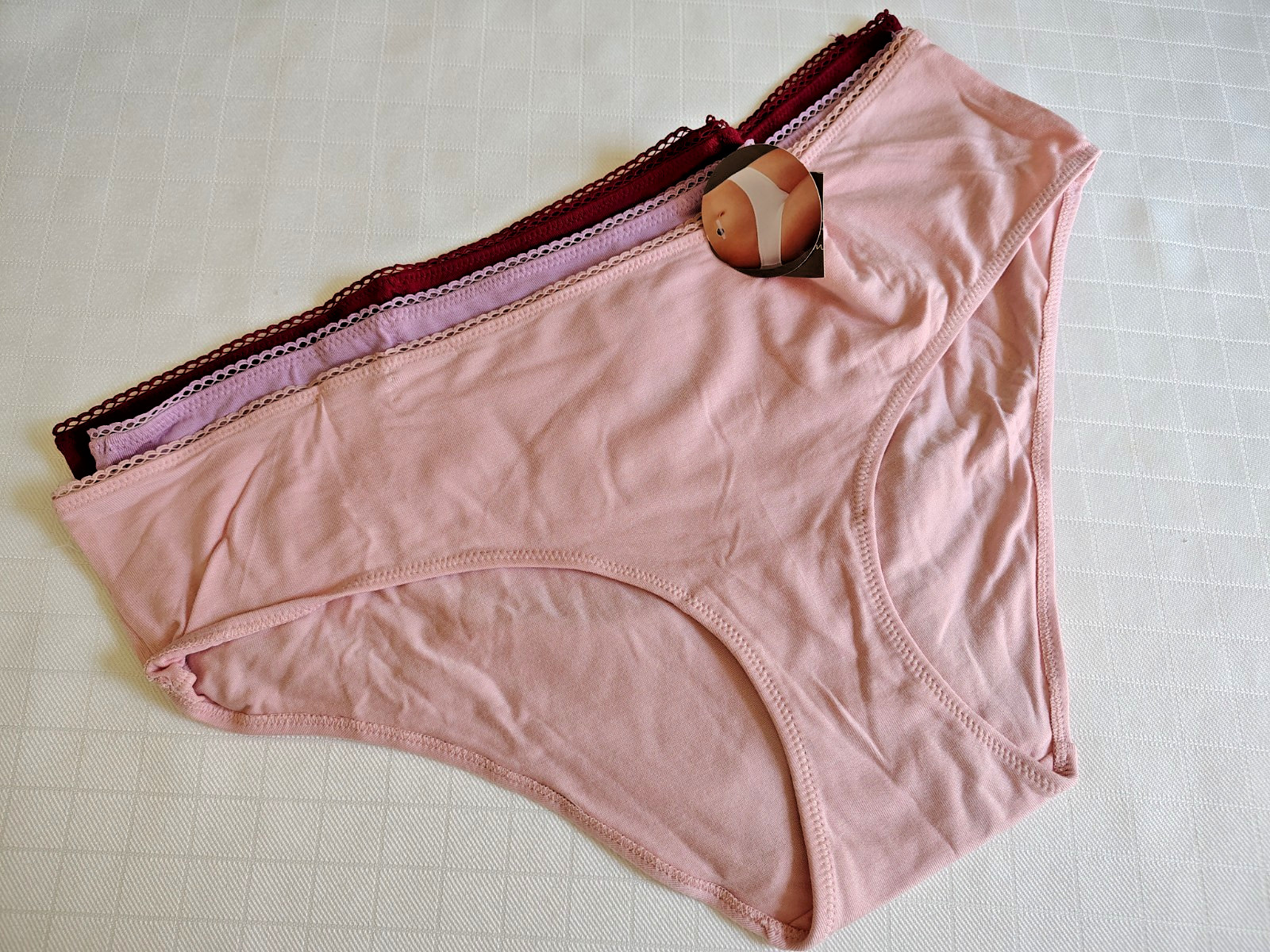 Panties 3 Pack Womens Size XXXl/3XG Hipster Modal Merlot Lavender Blush