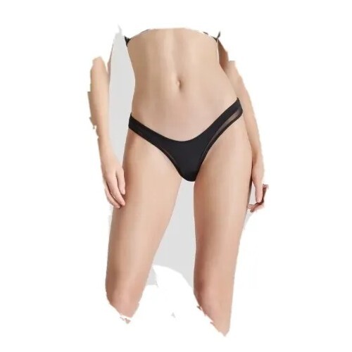 HIGH HIPS THONG – PURE TENTATION US Size 6 Medium Color Black NWT Free Shipping