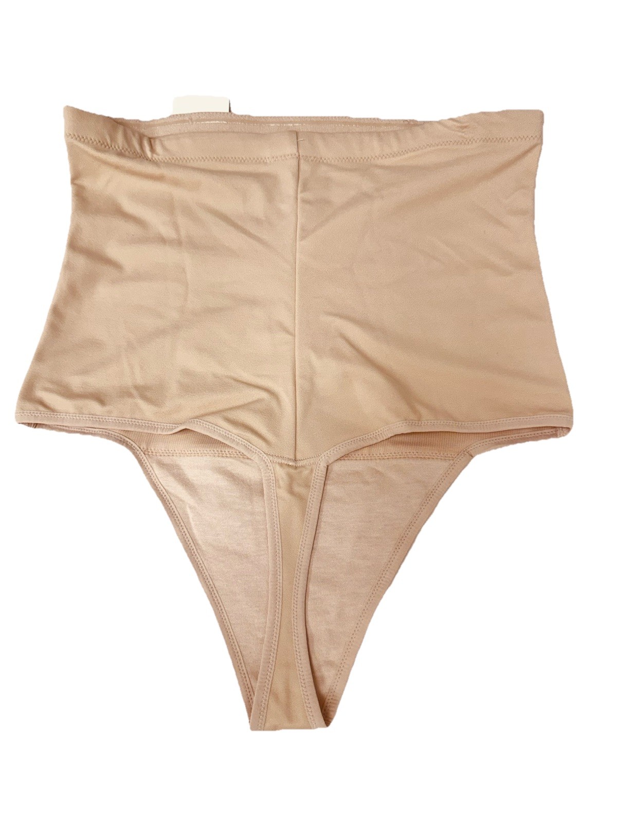 NWT Maidenform Flexees High Waist Control Thong Shapewear Nude Beige Sz Large