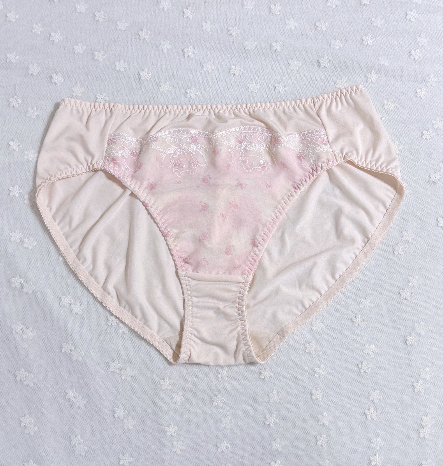 US-L, XL/JP-4L Japanese Sanrio My Melody Embroidery Cute Lace Trim Nylon Panties