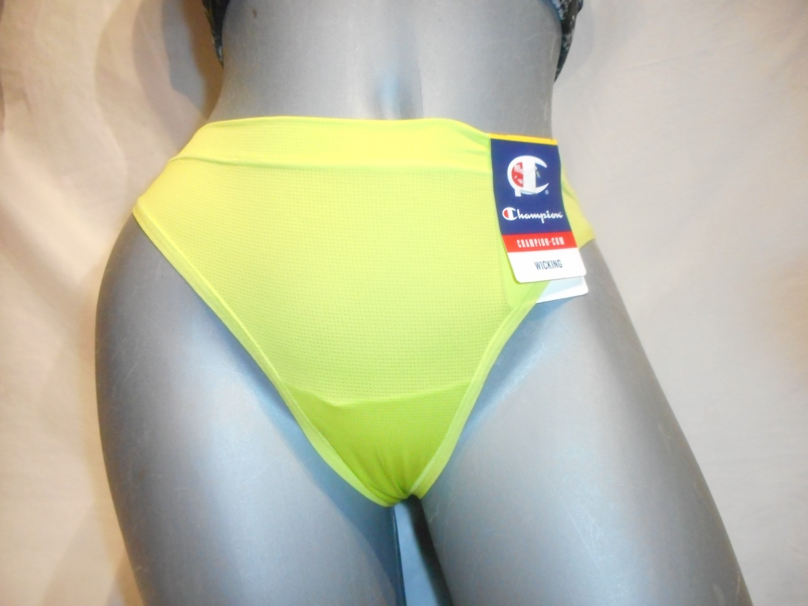 Champion Wicking Women Lime Green Thong PANTY medium