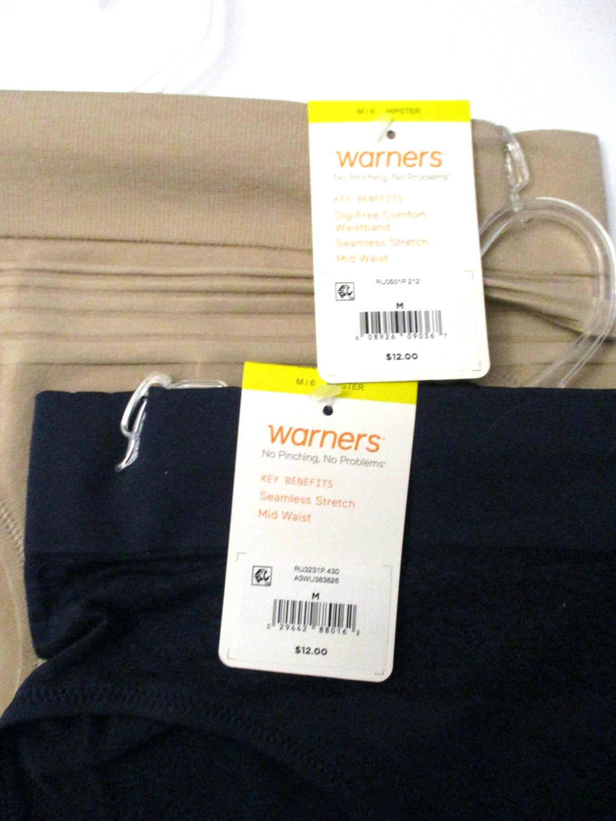 Warners hipster seamless stretch panties 2 pair size 6/M