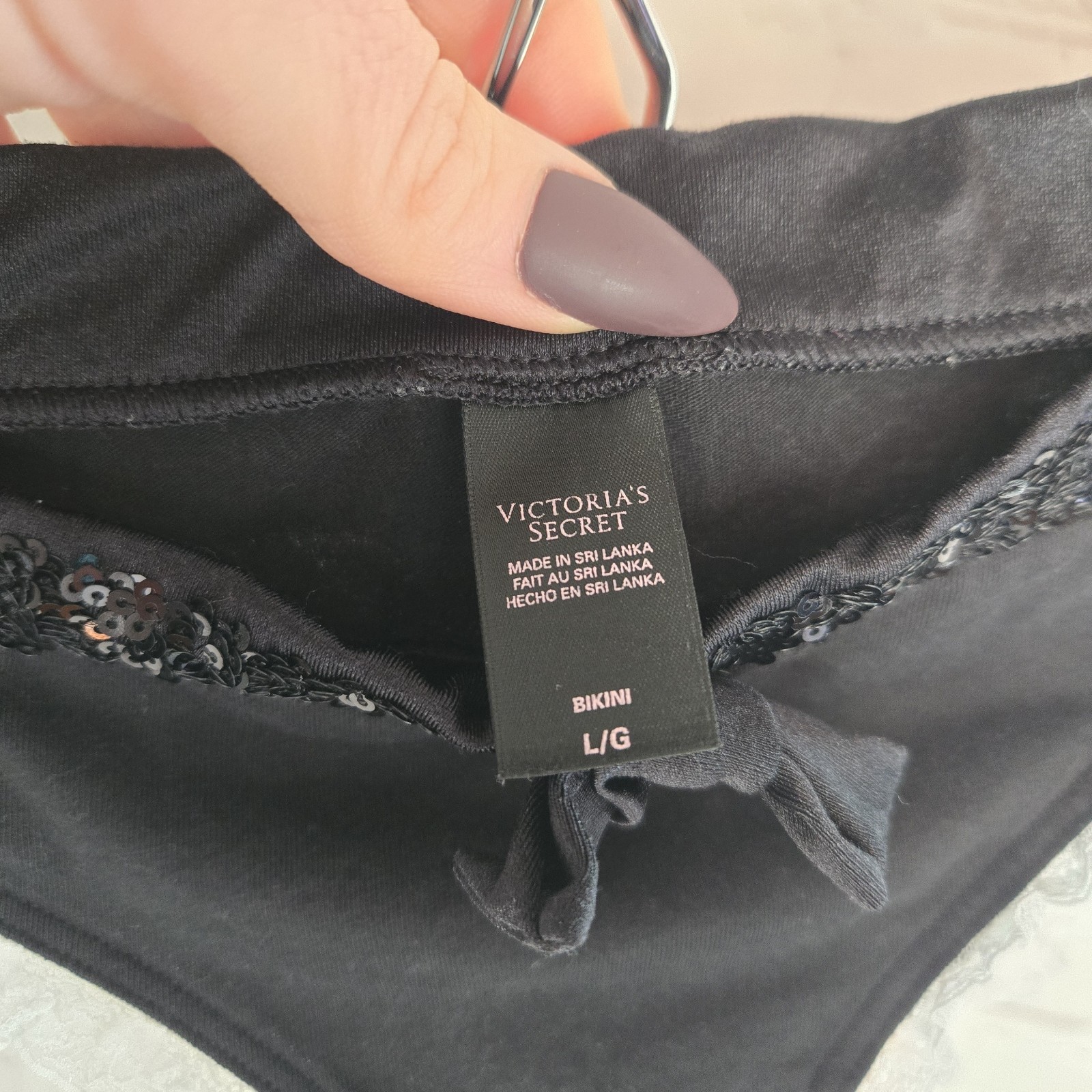 Y2k Victoria’s Secret ‘Been Bad’ Sequin Panties Hipster Underware Lg
