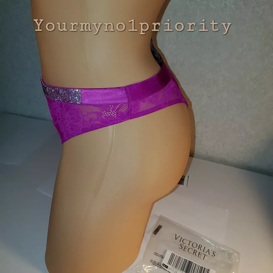 Victoria’s Secret VERY SEXY Bombshell Rhinestone Thong Panty Lace High Leg