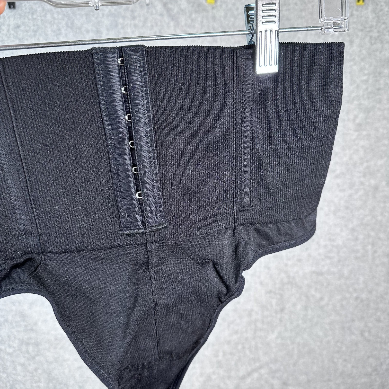 New Womens Corset Underwear Thong Black Hooks Stretch Large