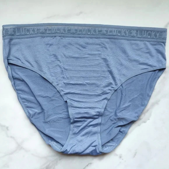 Lucky Brand Lucky Lace Hi-Cut Brief Panty Pastel Blue Size L