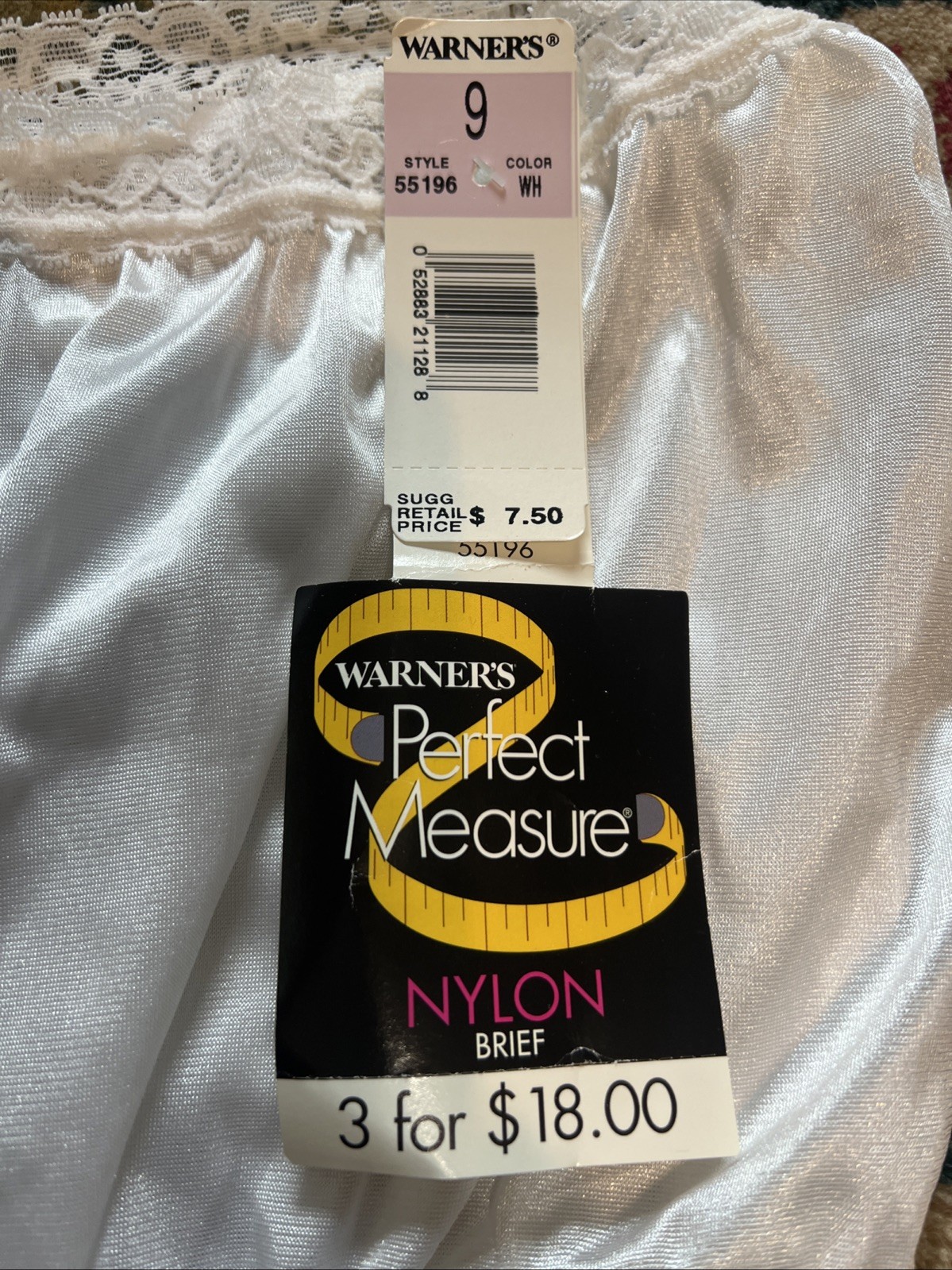 Vintage Warner’s Perfect Measure Panties Briefs Size 9 WHITE 55196 New – 3 Pairs