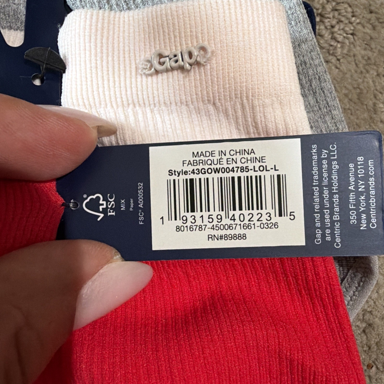 Gap Gapbody 5pk Seamless Ribbed Hipster Panties. Sz L. NWT!