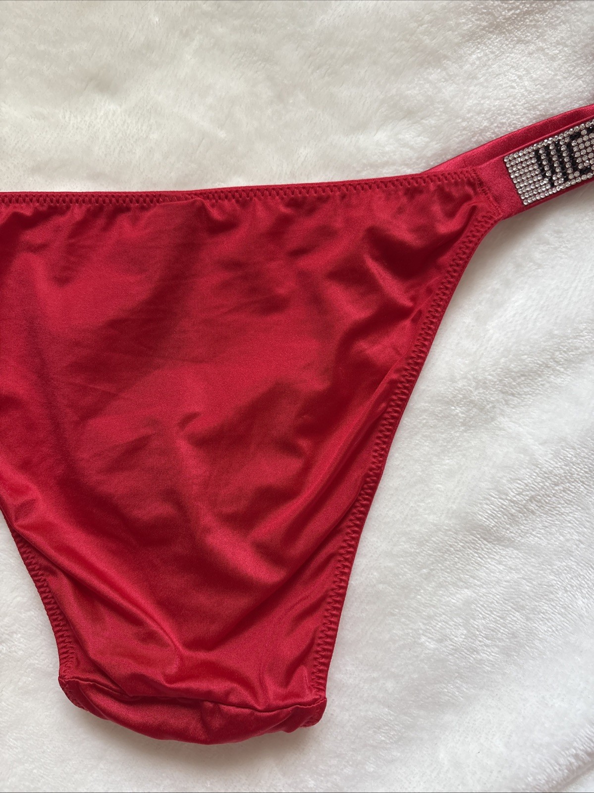 Victoria’s Secret Panties String Bikini Panty Very Sexy Shine Strap Red Medium M