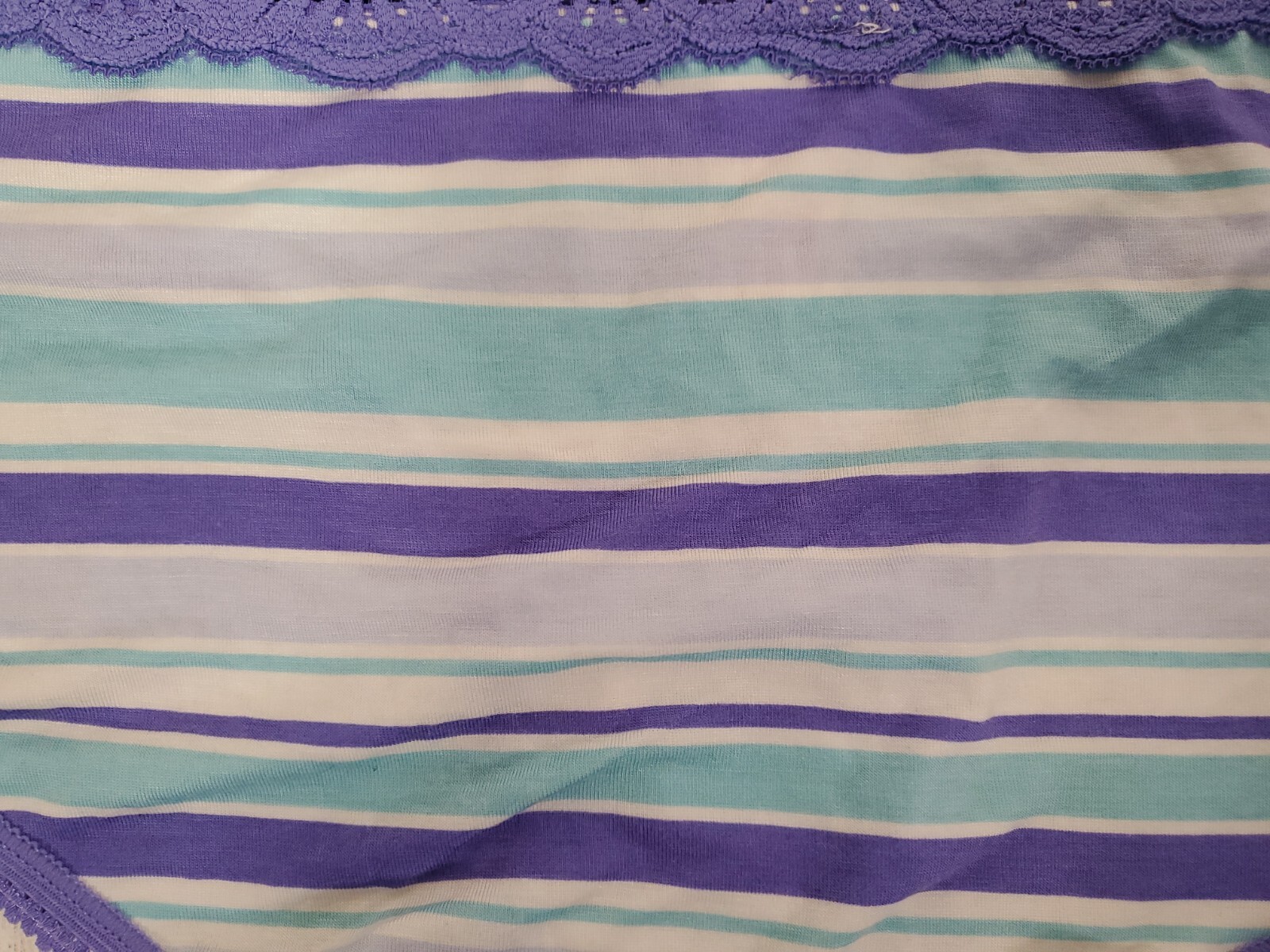 Secret Treasures HIPSTER Lace Panties Purple Stripe Rayon Sizes XS, S, 2X, 3X