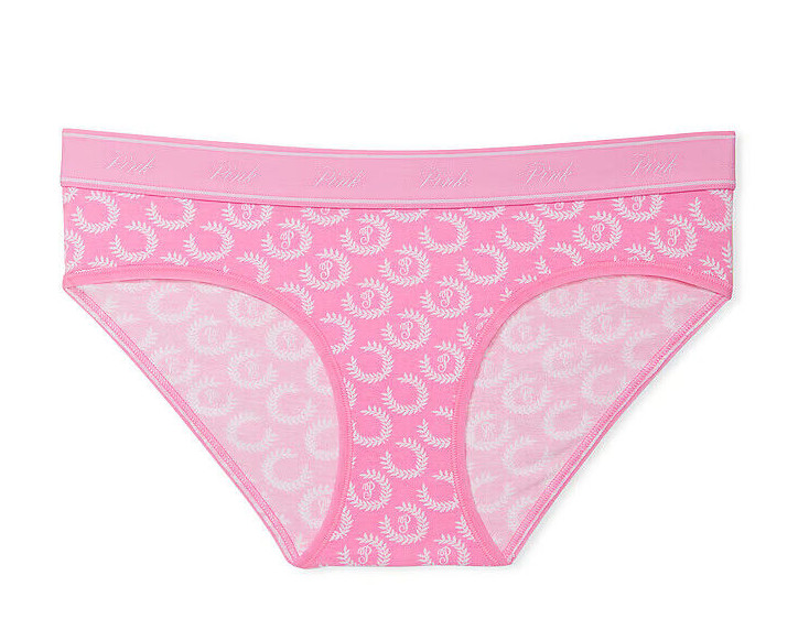 Victoria’s Secret PINK Sexy Hiphugger Logo Pantie Fuchsia Pink Laurel Print NWT