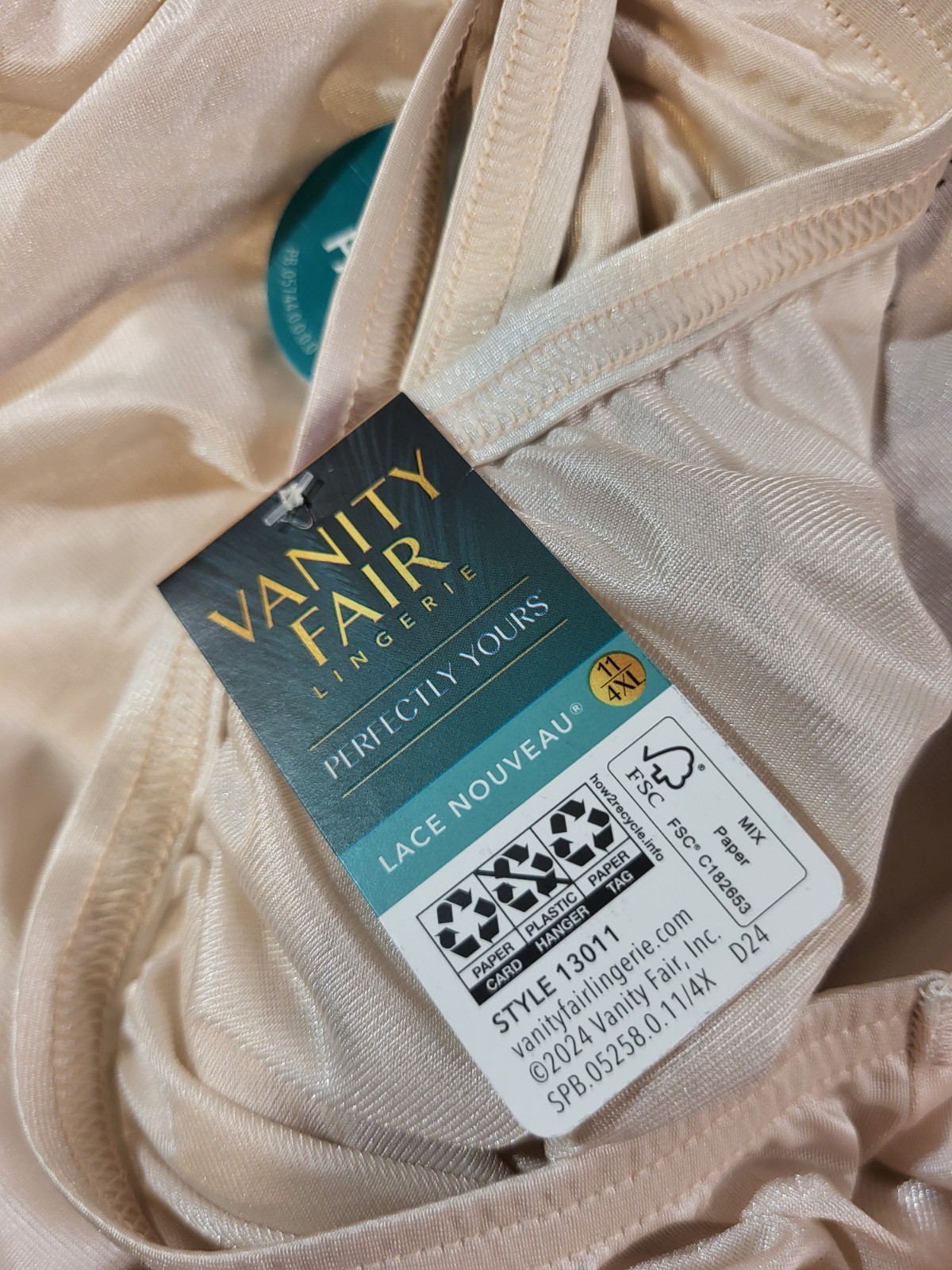 NWT Vanity Fair brief panties 3 pair Perfectly Yours Lace Nouveau 11/4XL Biege