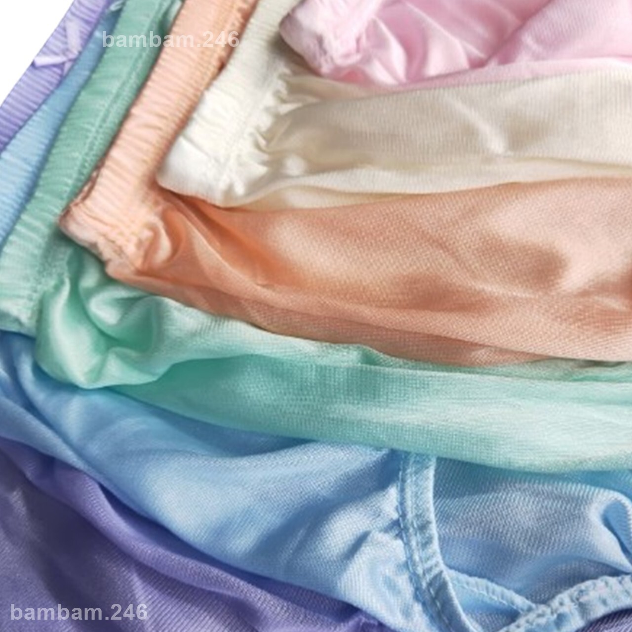 x6 Vintage Silky Nylon Underwear Size L High Waist Panties Briefs Hips 34″-44″ M