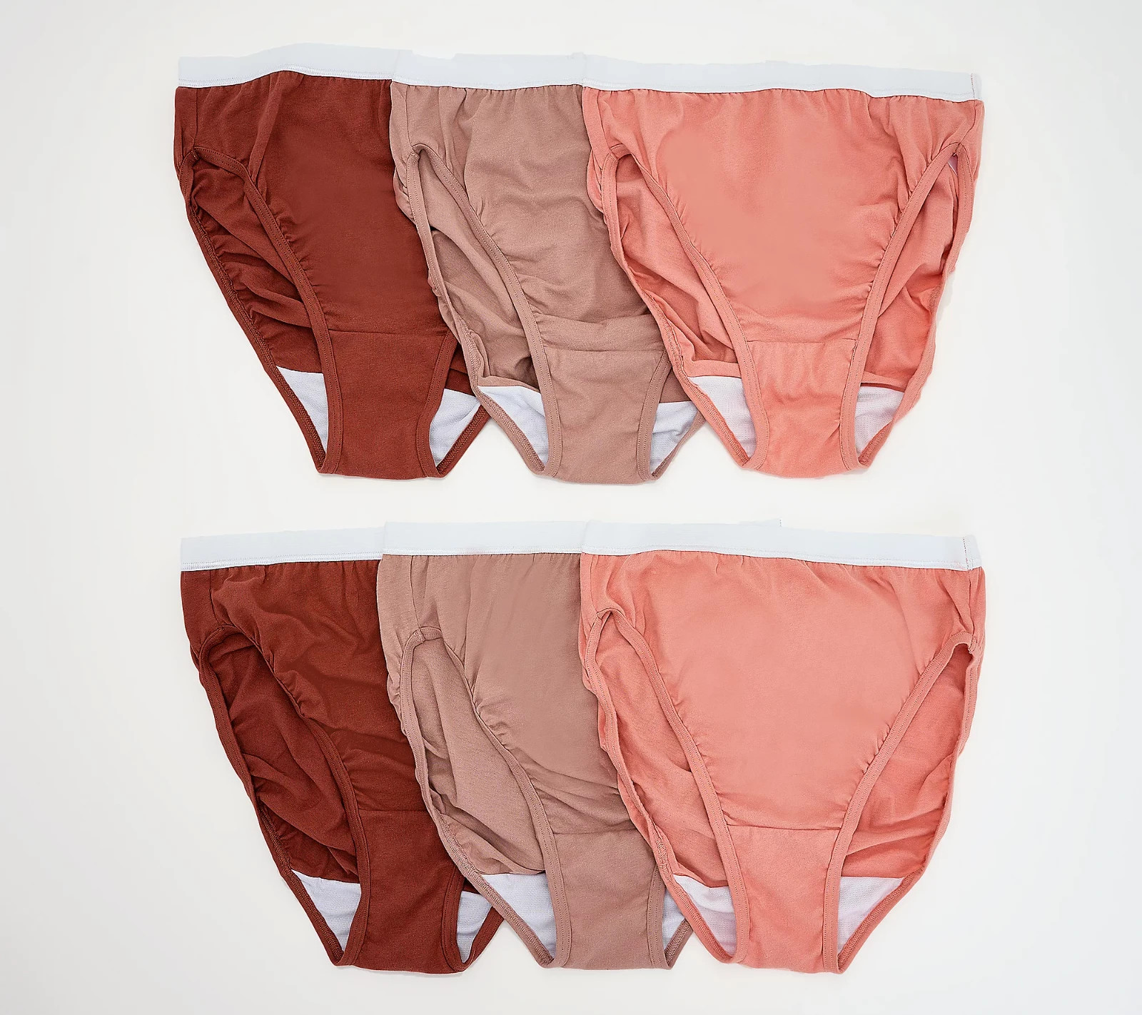 Breezies~Set of 6~Original Cotton Hi-Cut Briefs~Size 15~A632207~Tonal Pack