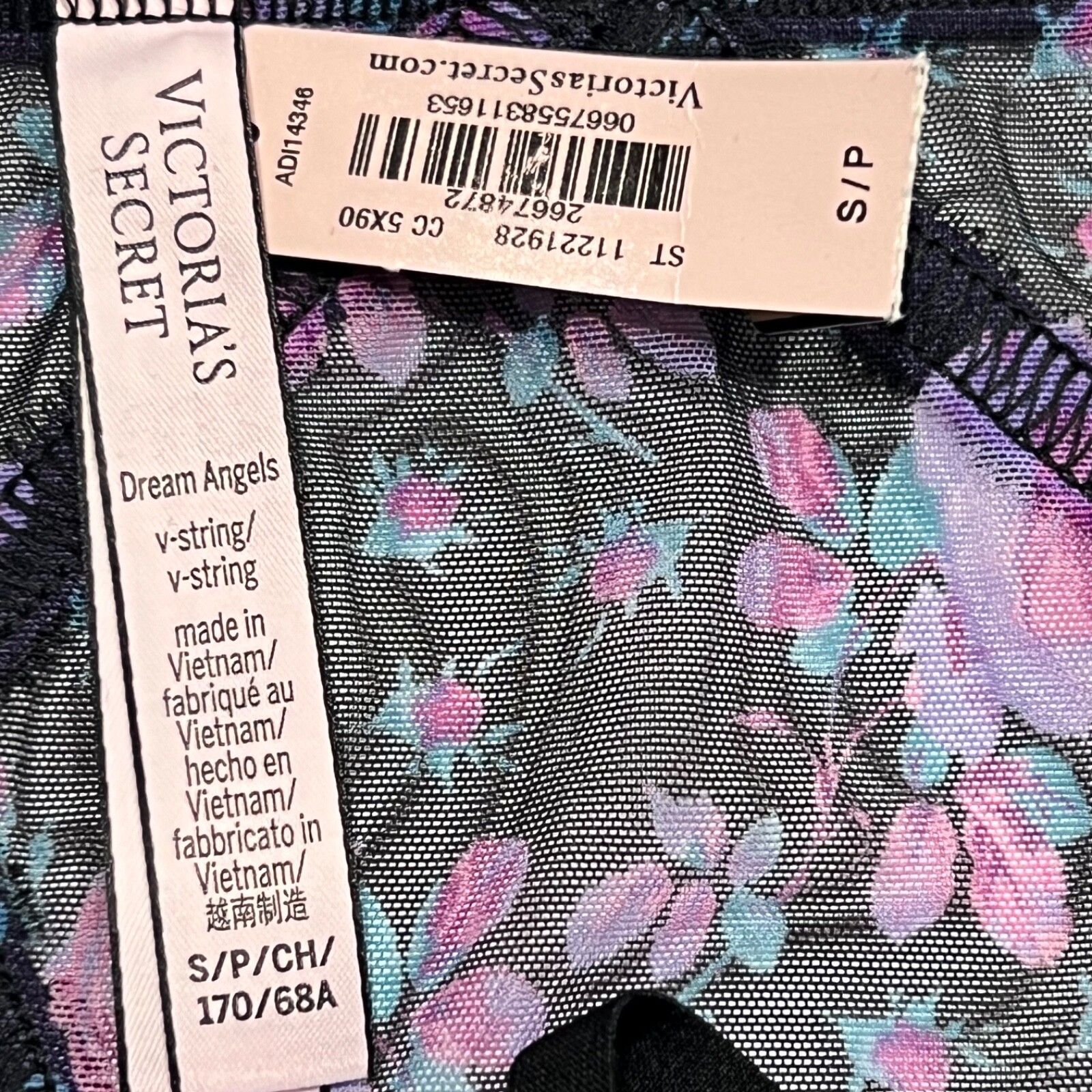 NWT VICTORIA’S SECRET Dream Angels V String Pantie Sz S-L-XL Purple Pink Floral