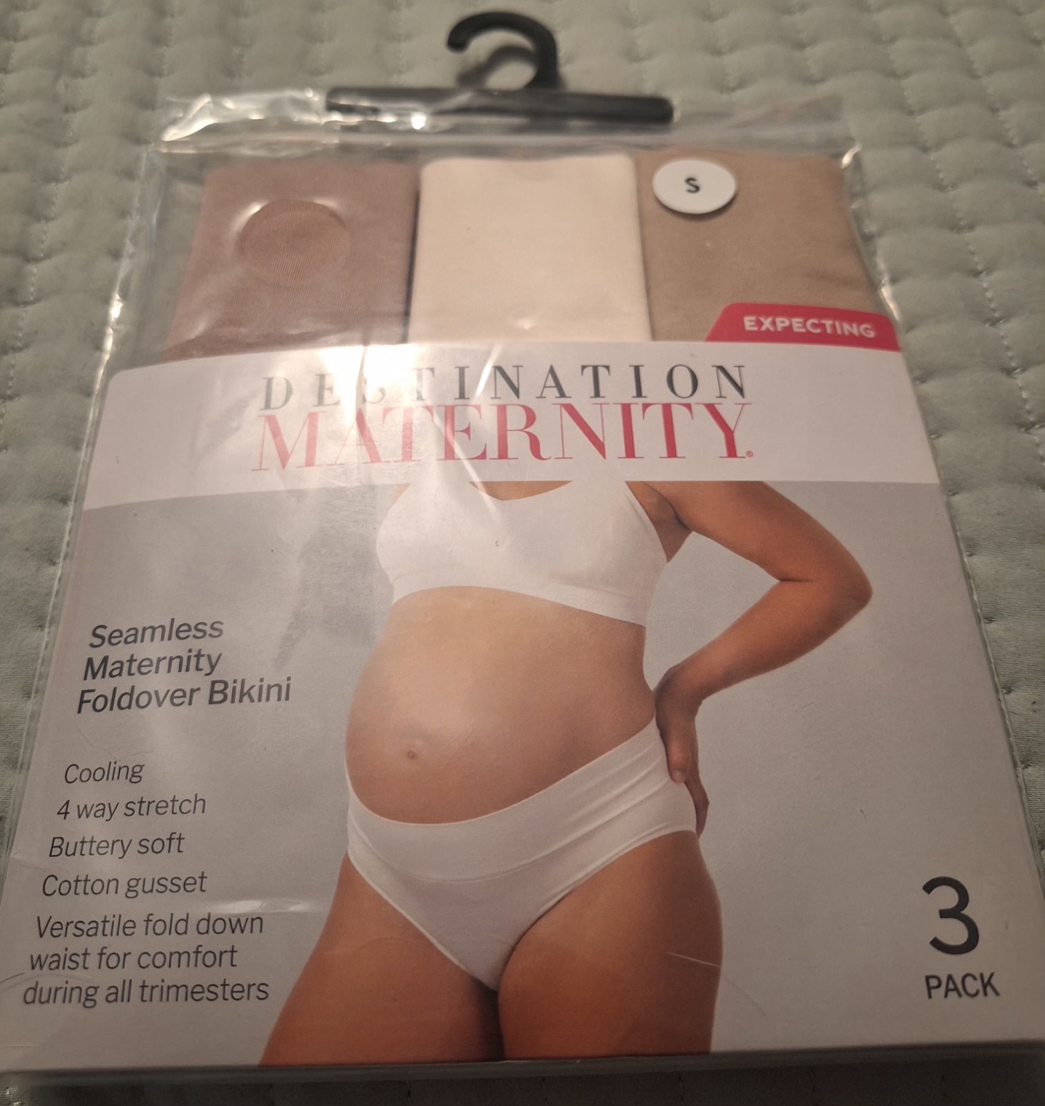 Destination Maternity Seamless Maternity Foldover Bikini Panty 3 Pack Size Small