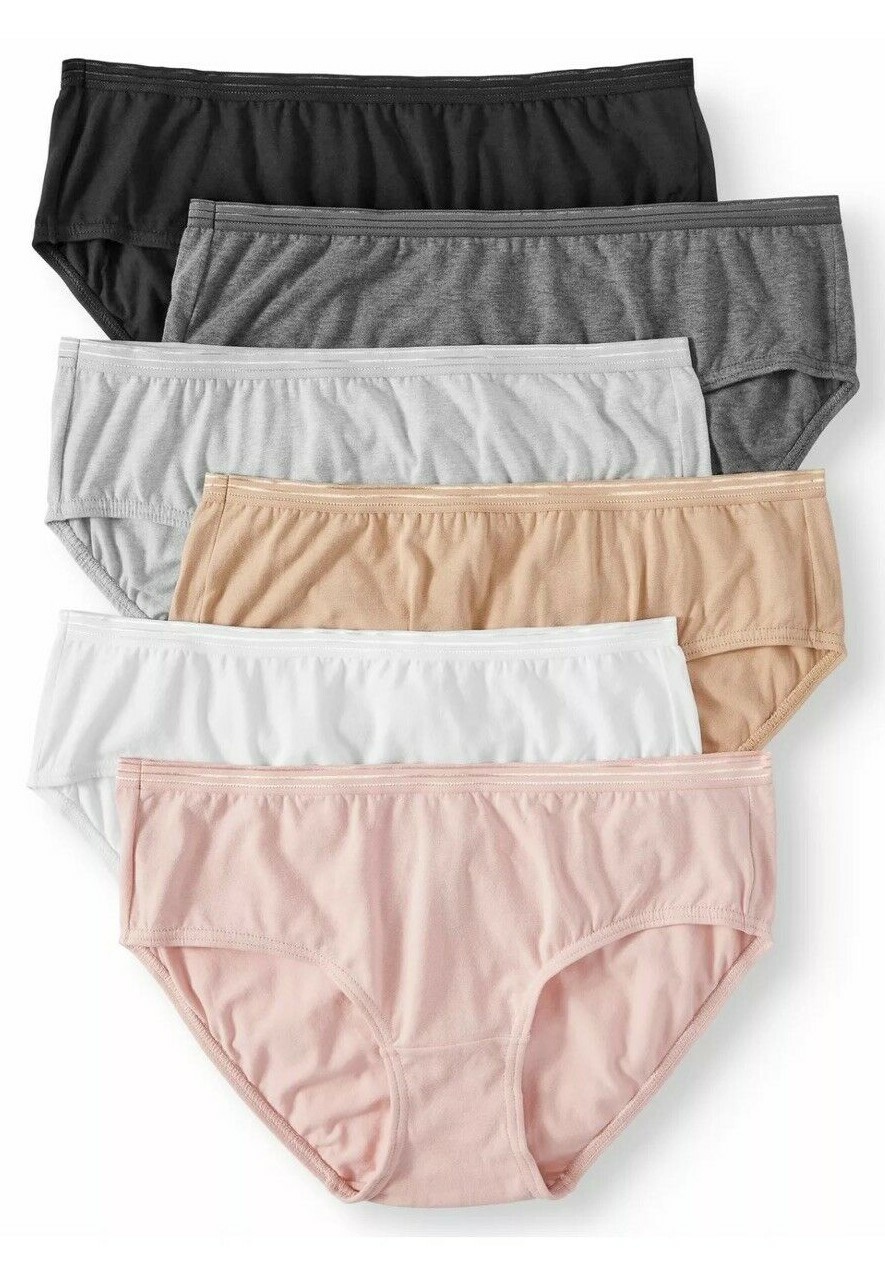 Secret Treasures Coton hipster Full Figure 4x/14 Womens 6 Pair 28W-30W NWT print