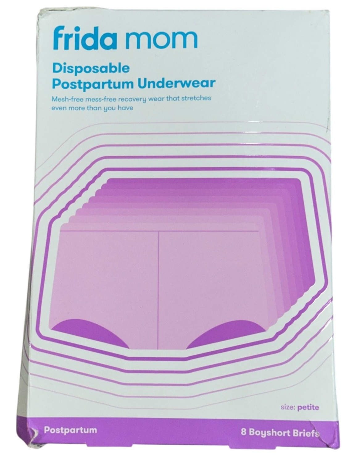 Frida Mom Disposable Postpartum Underwear Boyshort Briefs 8pk Sz Petite Step 2