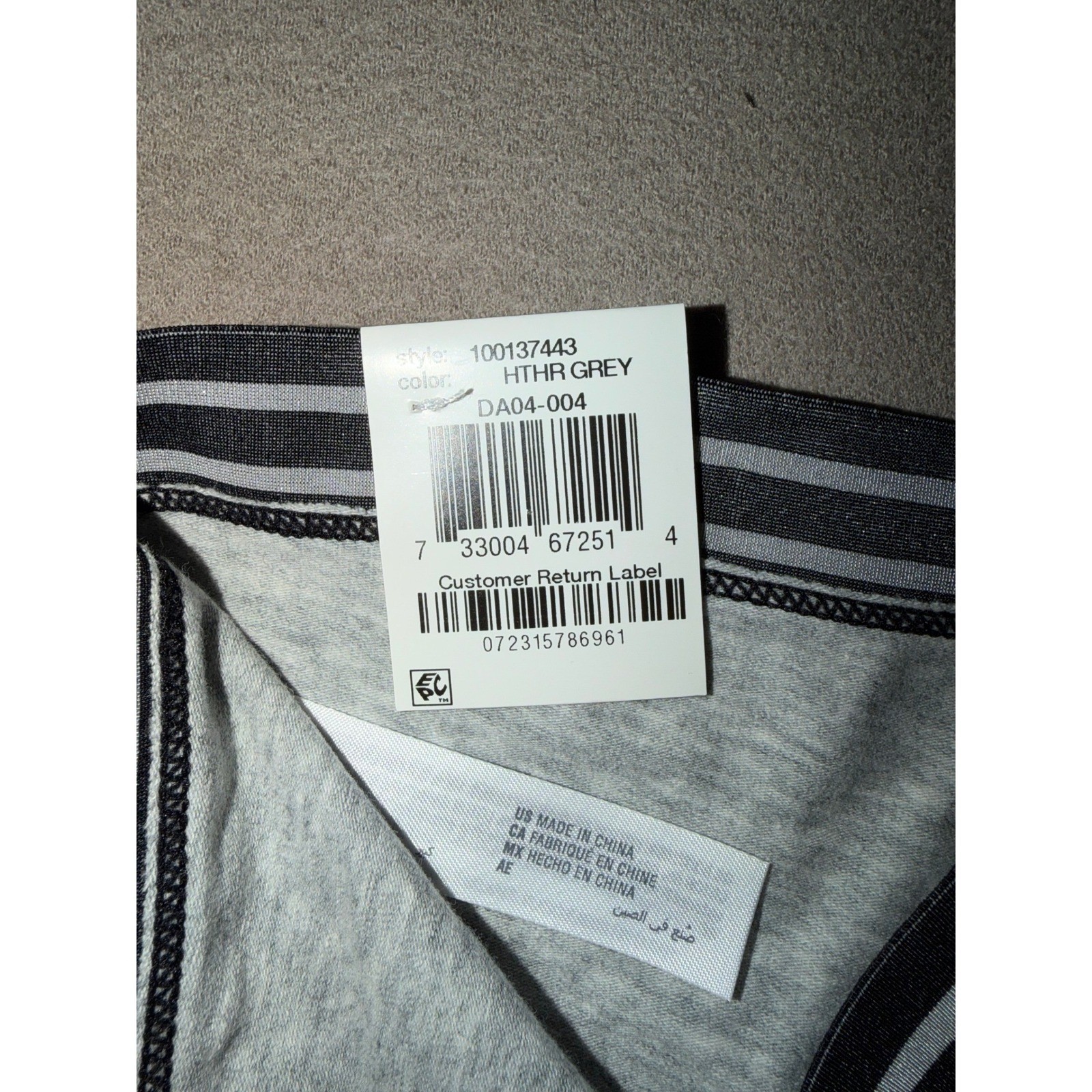 Jenni Intimate Women’s Large Boyshorts 3 Pack Grey Black Stripes, Size L, NWT