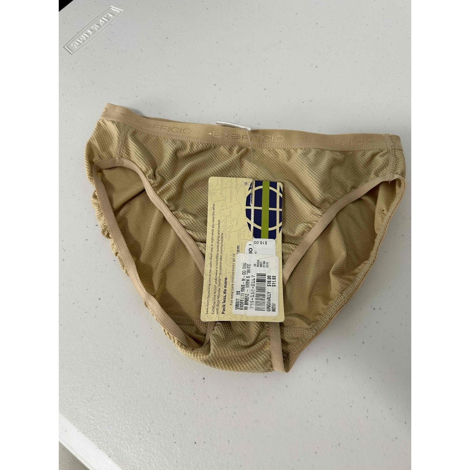 NWT ExOfficio Nude Quick-Drying Odor-Control Bikini Briefs Womens Size XS
